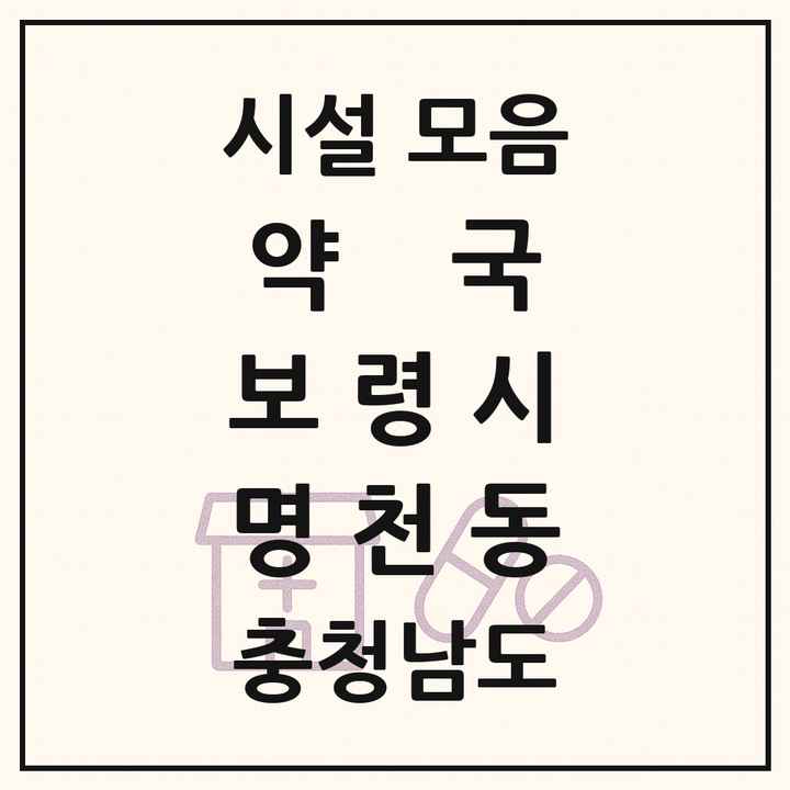 충청남도 보령시 명천동 약국 목록